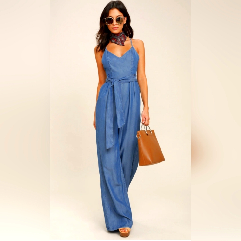 Lulu's chambray denim jumpsuit